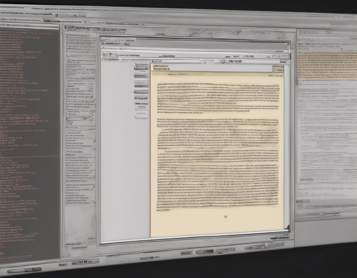 экран компьютера с интерфейсом программы для редактирования текста и выделенными секциями текста
