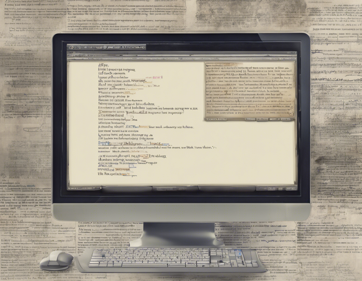 Экран компьютера с текстовым редактором и выделенным текстом в процессе перефразирования