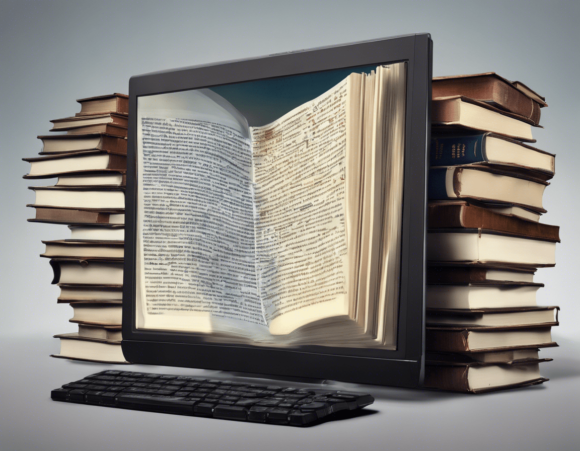 Книги превращающиеся в цифровой текст на экране компьютера